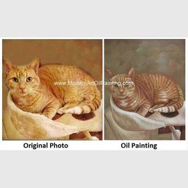 कैट पोर्ट्रेट ऑइल पेंटिंग हाथ - बनावट के साथ चित्रित अपनी तस्वीर को पेंटिंग में बदल दें