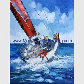 कंपनी क्लबों के लिए कैनवास सार नावों पर पैलेट चाकू जहाज पेंटिंग