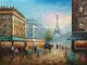 आधुनिक पेरिस तेल चित्रकला एफिल टॉवर हस्तनिर्मित जेन शैली ताजगी बनाए रखना