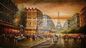 नियो-क्लासिक शैली के लिए पेरिस स्ट्रीट सीन कैनवास पेंटिंग अनुकूलित आकार का रंग