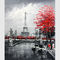 आधुनिक कैनवास पेरिस तेल चित्रकारी स्ट्रीटस्केप हस्तनिर्मित पैलेट चाकू द्वारा;