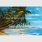 हाथ से चित्रित हवाईयन कलाकृति पेंटिंग, कैनवास पर नारियल के पेड़ लैंडस्केप ऑयल पेंटिंग