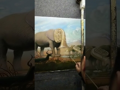 कैनवास दीवार कला पर सार रंगीन हाथी पेंटिंग