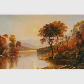 नदी सूर्योदय मूल तेल लैंडस्केप पेंटिंग क्षैतिज 50 सेमी x 60 सेमी