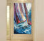 सार पैलेट चाकू नौकायन नाव पेंटिंग, हाथ से चित्रित मोटी तेल कैनवास कला