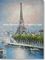 हाथ चित्रित पेरिस तेल चित्रकारी एफिल टॉवर पर्यावरण विलायक