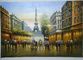 100% हस्तनिर्मित पेरिस तेल चित्रकारी पैलेट चाकू एफिल टॉवर पेरिस दृश्य कैनवास पर