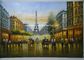 100% हस्तनिर्मित पेरिस तेल चित्रकारी पैलेट चाकू एफिल टॉवर पेरिस दृश्य कैनवास पर