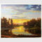 शास्त्रीय प्रकृति तेल चित्रकारी लैंडस्केप सूर्यास्त लैंडस्केप पेंटिंग स्ट्रीम के साथ