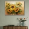 बेडरूम के लिए सूरजमुखी पैलेट चाकू तेल चित्रकारी फूल दीवार कला